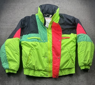 Vintage Sun Ice Jacket Adult M Color Block Snow Ski Lined 80s Pocket Zip Outdoor