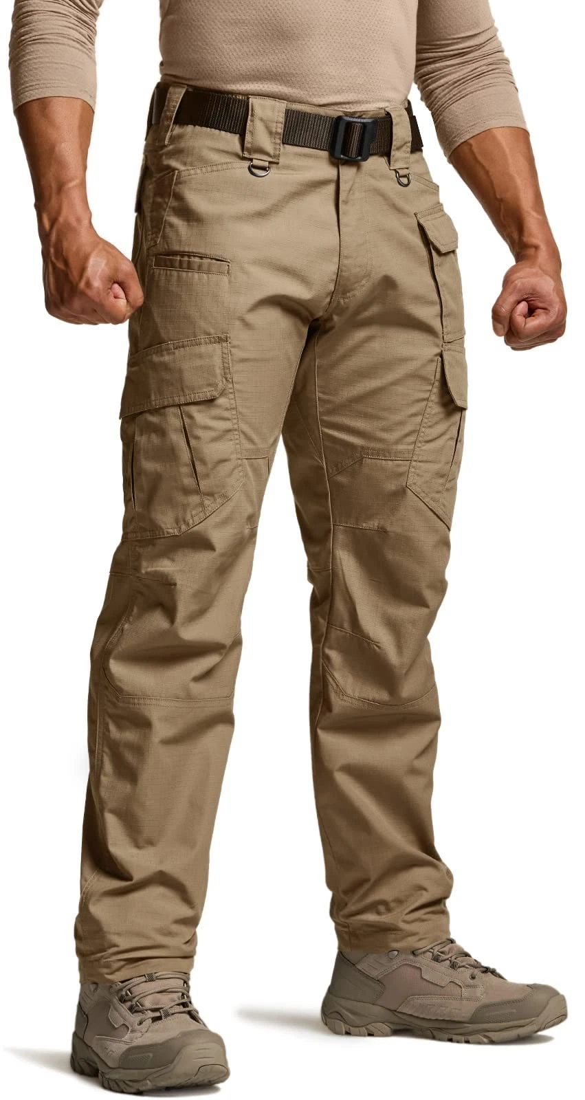 CQR Mens Tactical Pants, Water Resistant Ripstop Cargo Pants, Lightweight EDC...