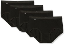Image of Sloggi Women's Basic+ Midi 4 Pack Full Brief, Black, 16 UK 16, Black