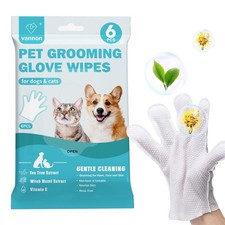 Extra Thick Pet Bathing Wipes for Dogs  Cats, Cleaning  Odor-Controlling Gr...