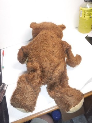20” ANTIQUE 1930s, 40s KNICKERBOCKER BROWN TEDDY BEAR WITH FELT