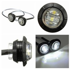 10X 12V Marker Lights LED,For Truck Trailer, Round Side,Bullet Light White Lamps
