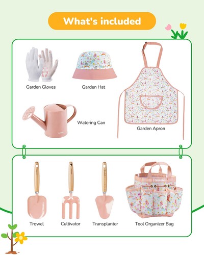 Kids Gardening Set Toys, Quality Garden Tool Kit for Kids and Toddlers, Inclu... - Picture 2 of 6