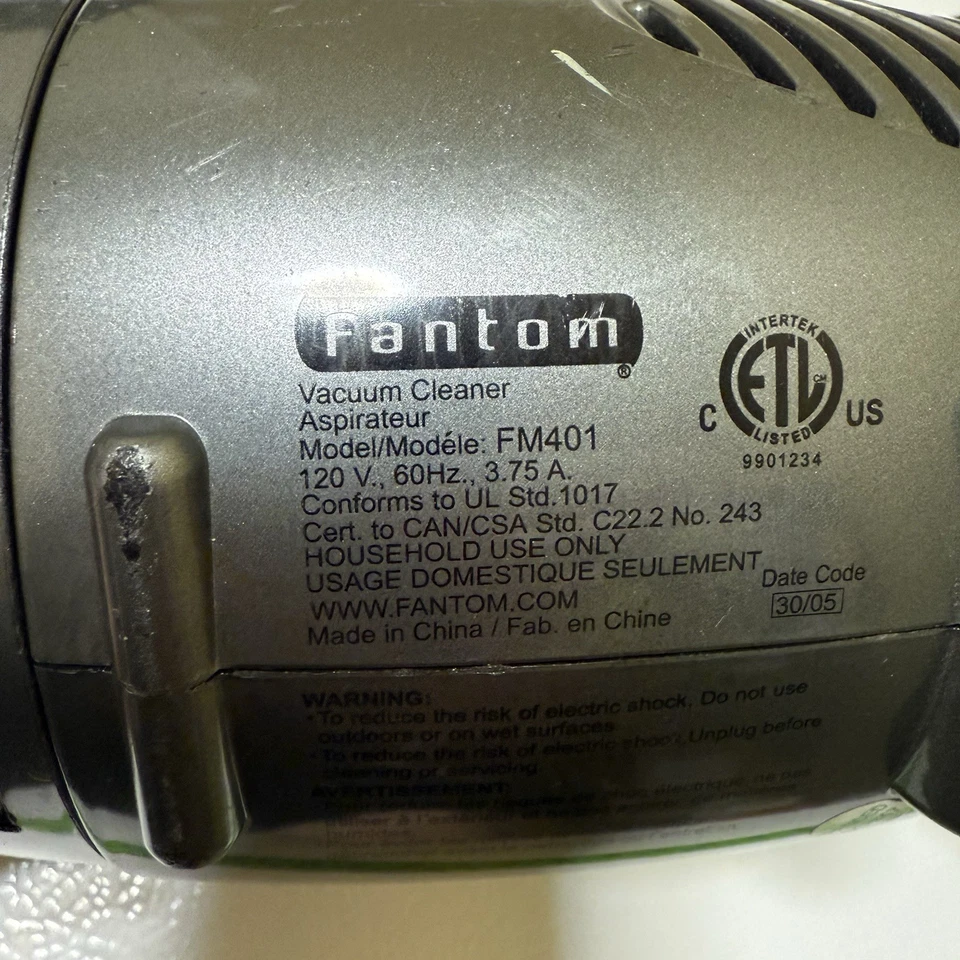 Fantom Bagless Cyclonic Hand Vacuum FM401 *Tested Works Attachments Included - Image 4 of 4