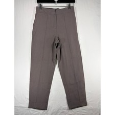 Nine West Pintuck Roll Cuff Pants Women XS Grey Suede NWT Tapered Trousers
