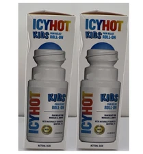 Icy Hot KIDS Pain Relief ROLL-ON No Mess Applicator, 1.5oz Ea, 2 PACK -Brand NEW