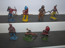VINTAGE BRITAINS TIMPO LEAD NATIVE AMERICAN INDIAN TOY SOLDIER LOT 54mm