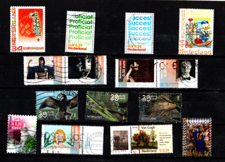 Netherlands collection....album card with used stamps last years