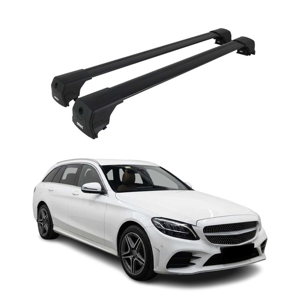 DachträGer GepäCkträGer FüR Mercedes C Klasse Kombi S205 2014-21 Abe Alu Schwarz-image