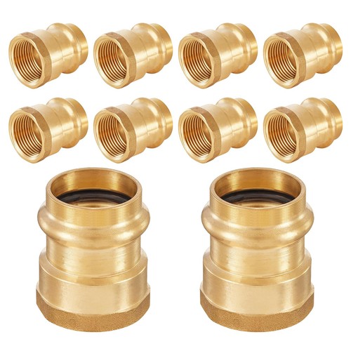 Copper Press Fitting Adapter 1/2 Press x 1/2 Female NPT Brass 10 Pack