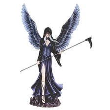 ICE ARMOR 12.25 H Gothic Dark Angel Fairy with Scythe Statue Fantasy Decoration