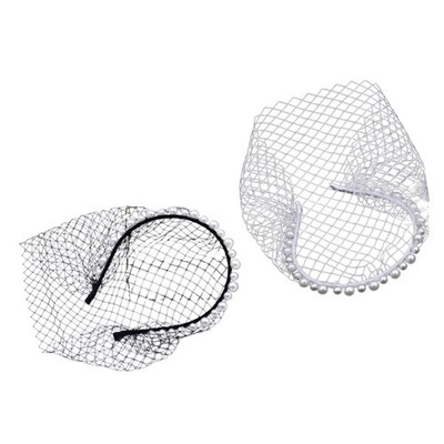 Breathable Face Veil Hairband Bridal Shower Hairhoop Head Accessory for Wedding