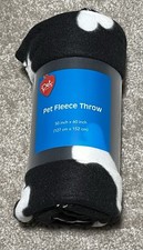 Pet Central Pet Fleece Throw 50x60 Inch Polyester Black