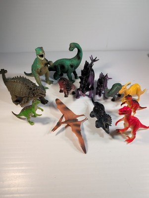 Lot Of 13 Random Dinosaur Toys/ Figures ** See Pics*** 