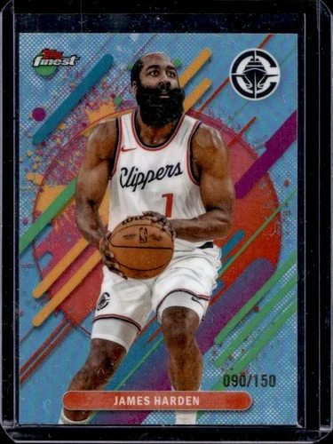 2025-26 Topps Finest James Harden Rare Sky Blue Refractor #/150 Clippers