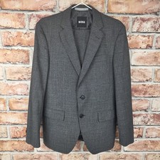 Hugo Boss Mens Suit 44R W30 L32 Grey Slim Fit Italian Fabric Bi Stretch Small