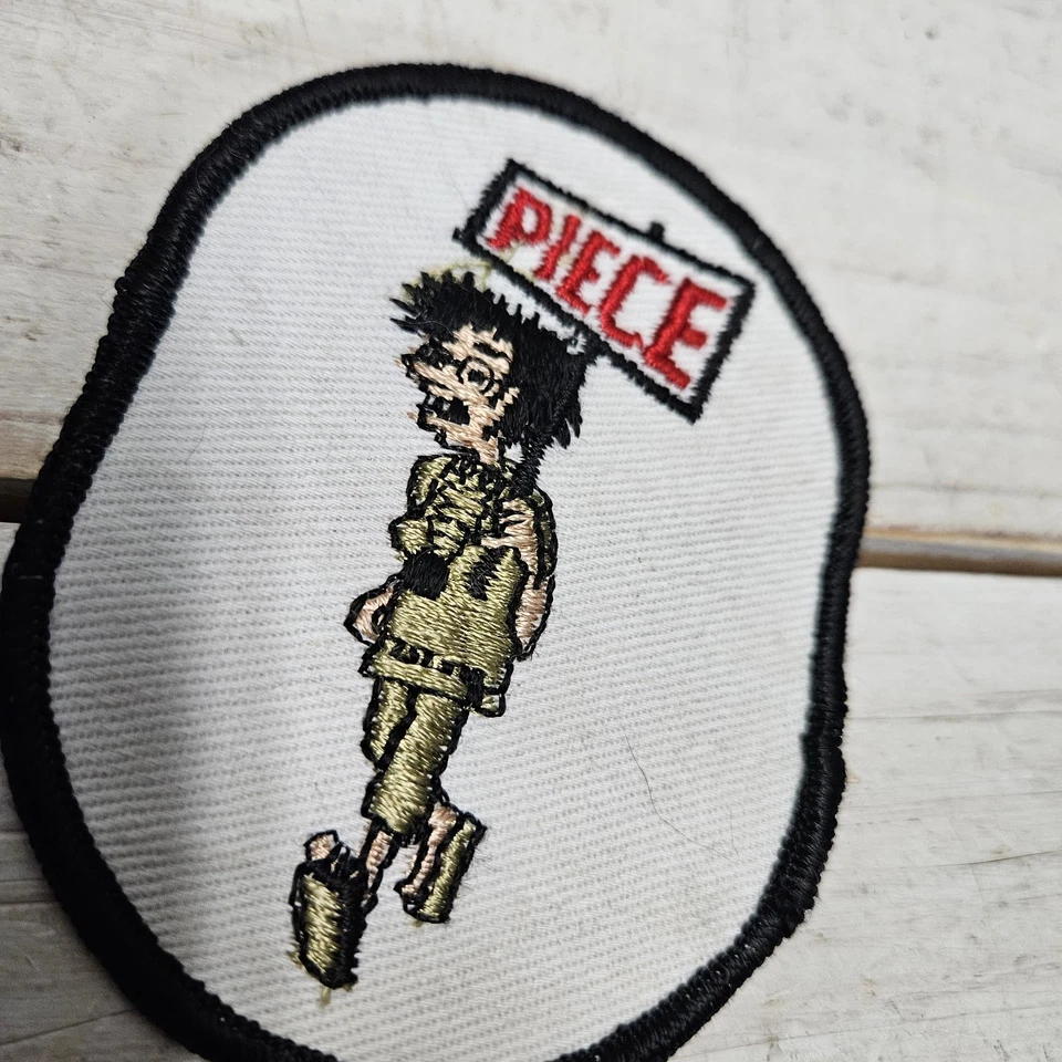 Vintage 60s 70s Piece Peace War Protest Hippie Patch Sew On - Image 2 of 4