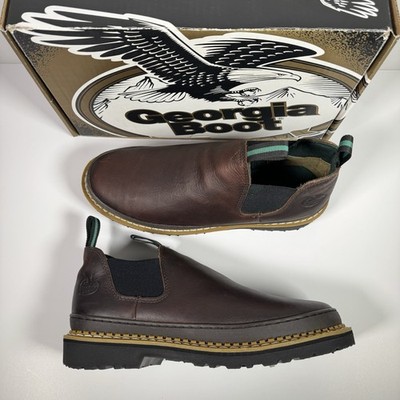 Georgia Boots Georgia Giant Slip-On Work Boot Brown Leather  display picture 2