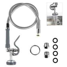 Commercial Sink Sprayer with 45" Flexible Stainless Steel Hose, Pre-Rinse Dis