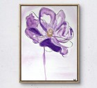 Original purple flower painting 14X11 Canvas acrylic abstract home art