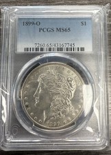 1899 - O $1 Morgan Silver Dollar Coin PCGS MS 65