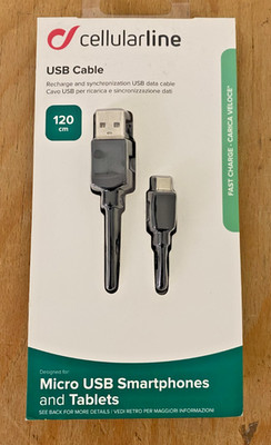 Cellularline Power Data Cable 1,2 m USB-A/ Micro-USB Black - 120 cm - NEU OVP