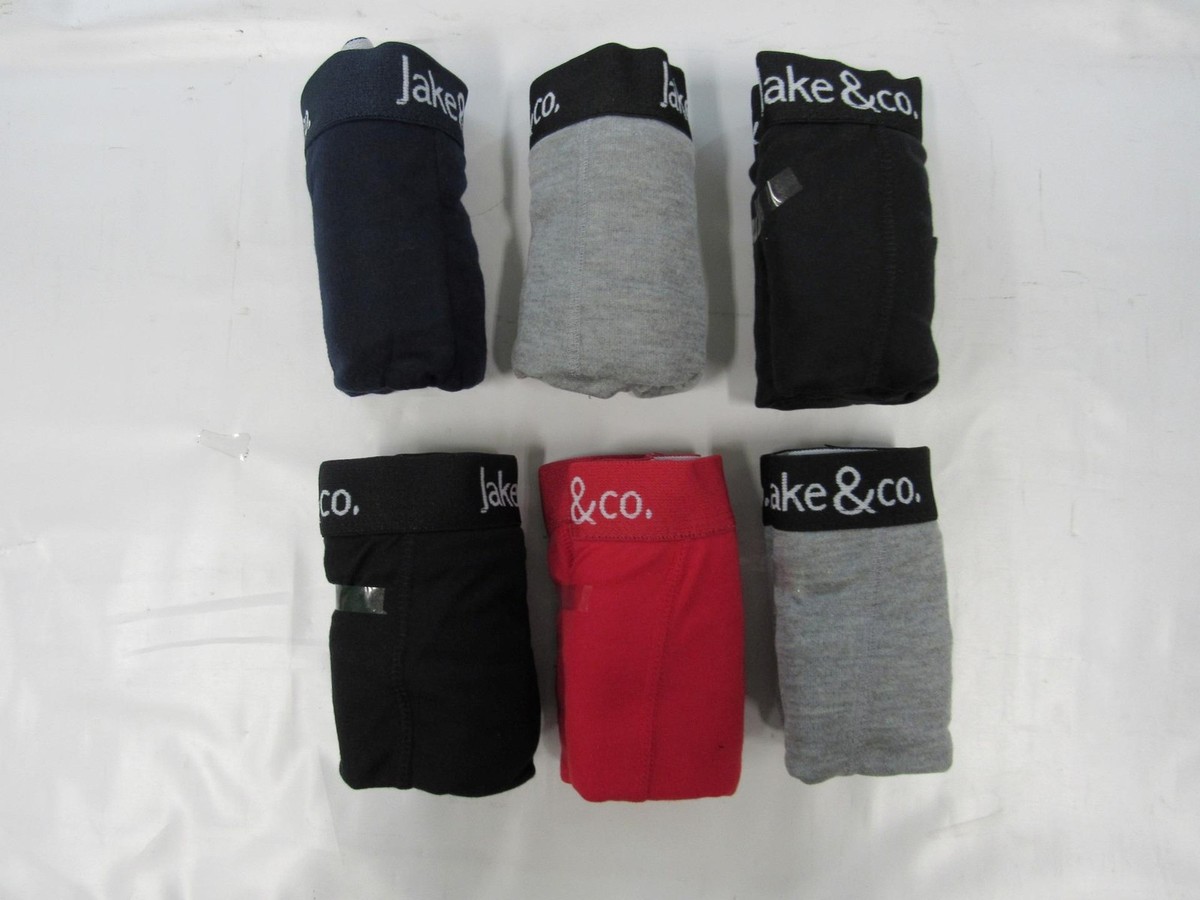 その他 boxer Jake & Co Mens Sizes 5XL-6XL Underwear Boxer Briefs Black/Gray