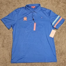 Redvanly Hayward Polo Shirt Size Large Marine Blue NWT Golf Victor Green Logo