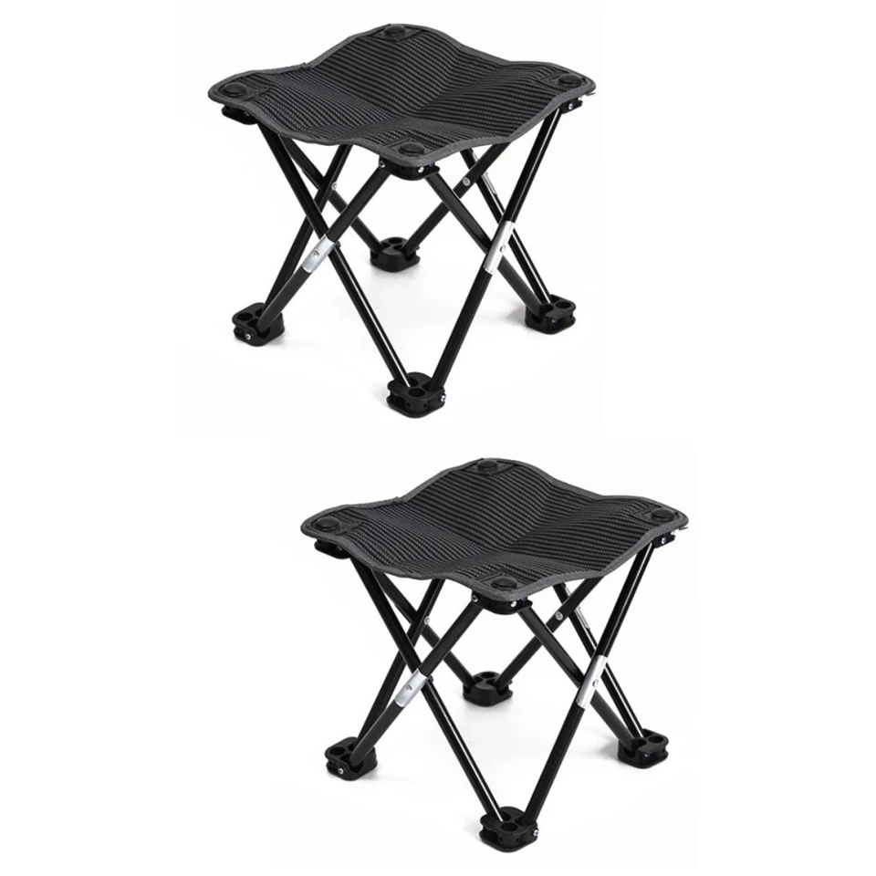 2 Pieces Kleiner Hocker Klappbar Angel Stuhl Angelhocker Klapphocker Im Freien - Bild 2 von 4