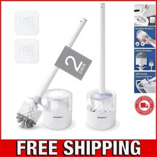 Rust-Resistant Toilet Brush Set with Translucent Holder - Easy Assemble Design