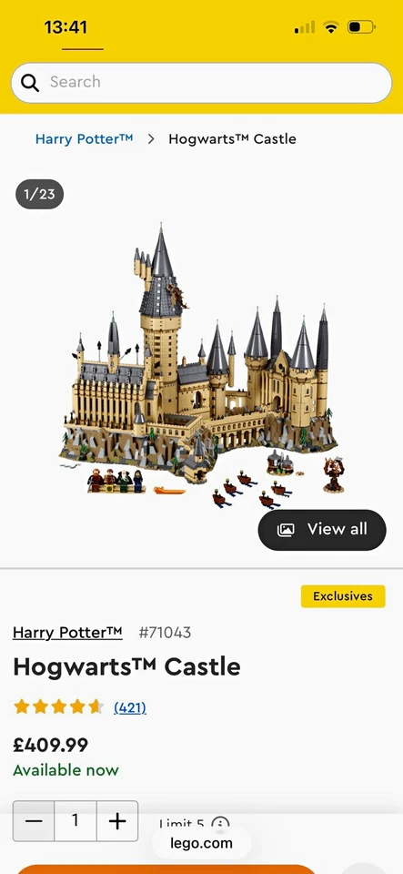 LEGO Harry Potter 71043 Hogwarts Castle, photo 1 of 5