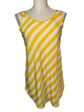 Josie by Natori Vintage Women  s Sleeveless Nightgown size XS Yellow Stripe