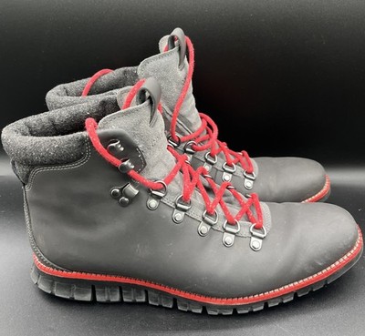 Cole Haan Mens Zero Grand Hiker  Dark Gray Leather Boots Size 9M