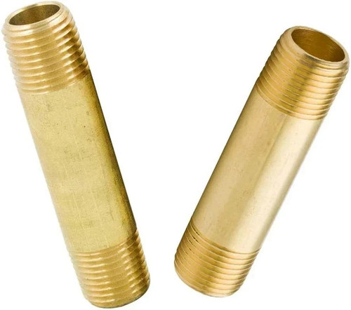 Brass Long Nipple 1/8" NPT Male X 1/8" NPT Male Pipe Fitting, 2" Length (Pack of