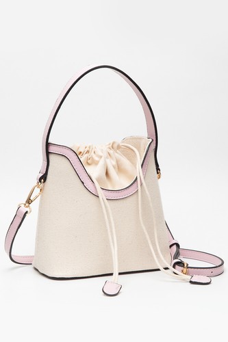 Anthropologie Style Drawstring Satchel Canvas Crossbody Bucket Crossbody Bag - Picture 19 of 22