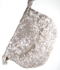 Beaded Beautiful Small Clutch Bag with Finger Loop, Sparkly, Vintage