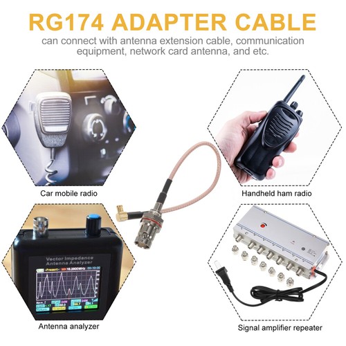 6/15cm Gniazdo Jack na wtyczkę męską Adapter kątowy prosty RG174 Przewód pigtail - Zdjęcie 3 z 12