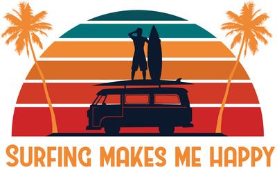 Surfen macht mich glücklich Poster Leinwand Film Film Druck A0 A1 A2 A3 A4 A5 A6 Kunst W