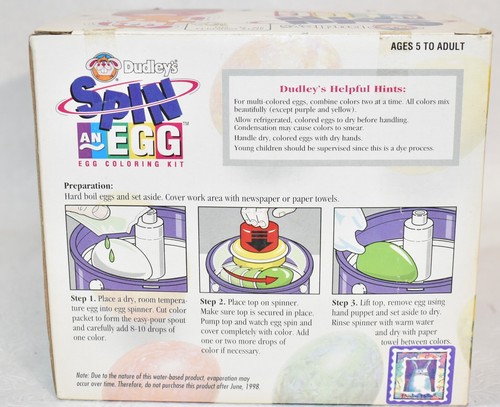 Dudley's Spin An Egg kit da colorare pasquale vintage 1994 - Foto 5 di 6
