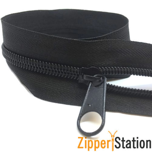5 meters BLACK Continuous Zip Zippers, Sizes 3,5,8,10 includes 5 Slides, - Picture 6 of 17