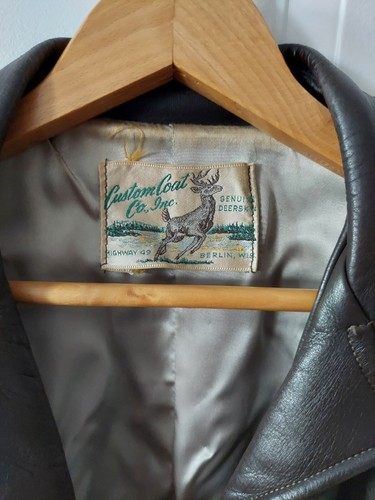 Giacca blazer pelle western pelle di cervo vintage cappotto personalizzato co. uomo marrone scuro - Foto 8 di 15