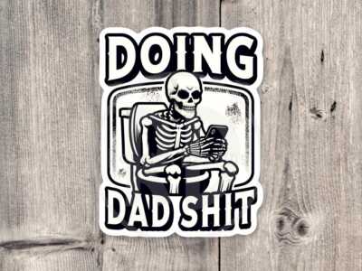 Funny Skeleton Water Bottle Sticker - Dad Humor Gift