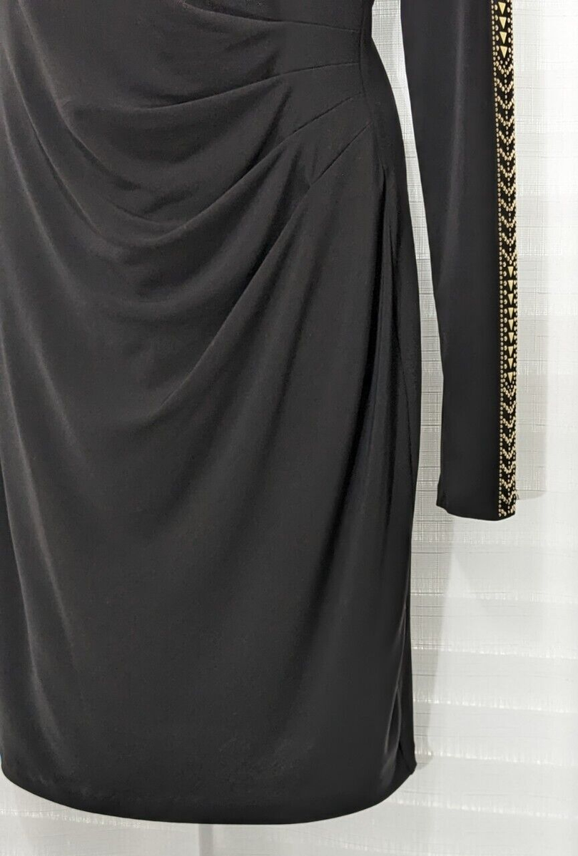 guess studded ruched sheath dress GUESS Studded Ruched Sheath Dress Black Size 4 Bead Studded Sleeve Lined