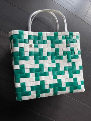 MARNI MARKET BASKET BAG IN white green WOVEN MATERIAL | eBay