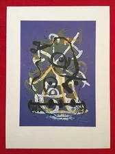 Miro Joan Miró, Ride Blue, Offset Lithograph,Vintage,Paris,1972