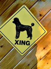 POODLE DOG Yellow Crossing Sign Novelty Xing Road Warning Diamond 12x12