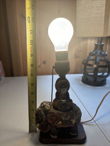 Lampada elefante Moriage porcellana asiatica testata. Senza paralume - Foto 3 di 16