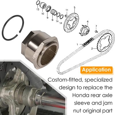 Rear Axle Lock Nut Clip Bolt Jam Sleeve for Honda TRX300EX/400EX