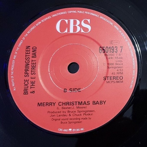Bruce Springsteen And The E Street Band Merry Christmas Baby 7" vinyl