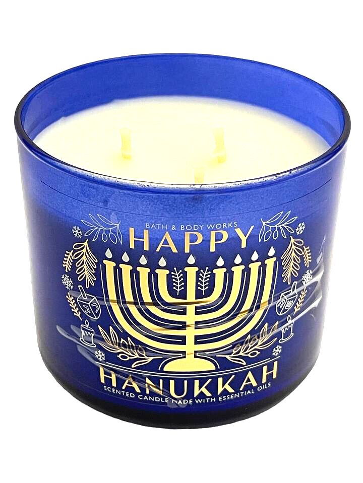 BATH & BODY WORKS 3-WICK SCENTED CANDLE HAPPY HANUKKAH SUFGANIYOT